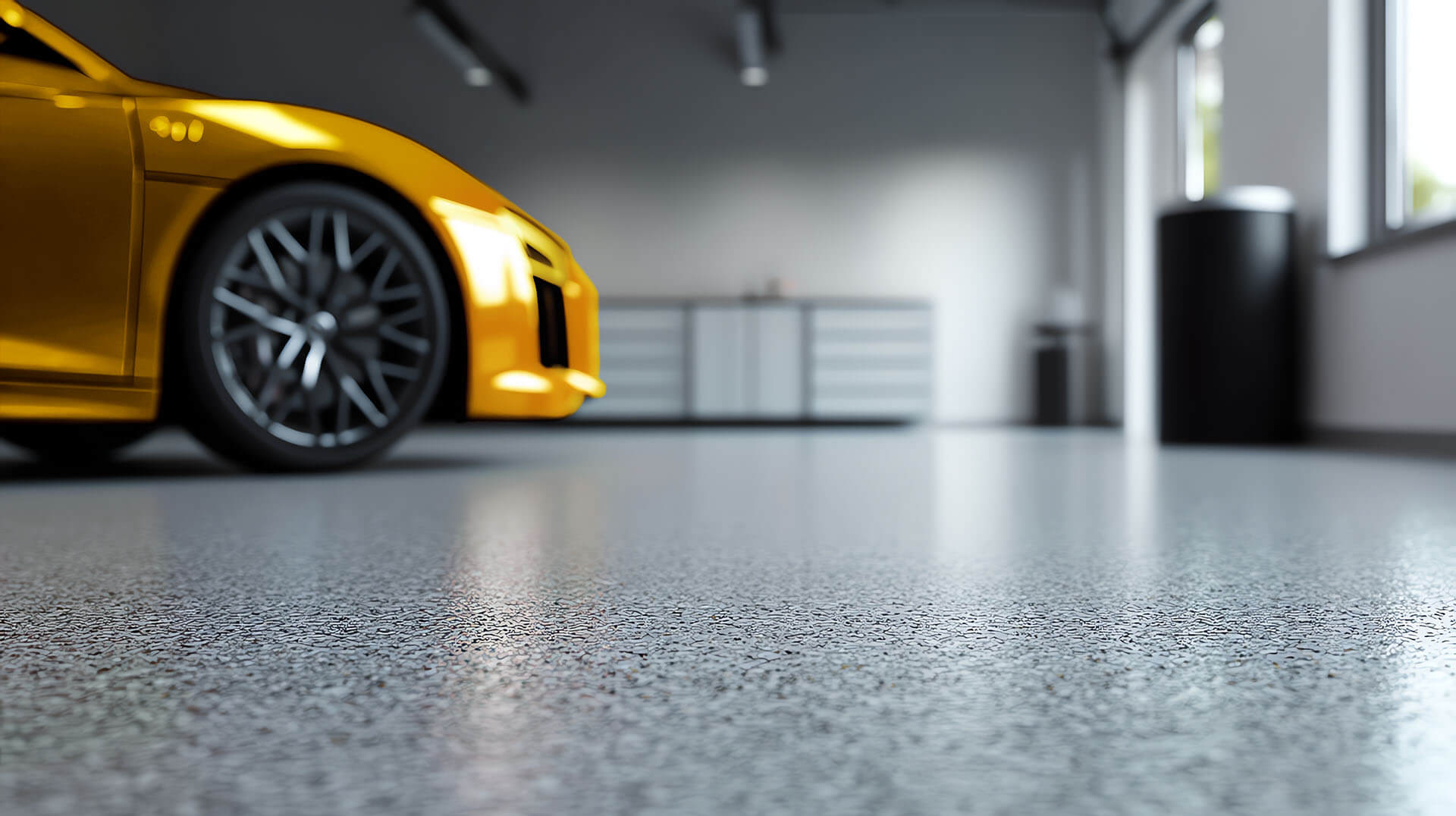 Concrete floor coatings installed by Herd Coatings in a Houston garage