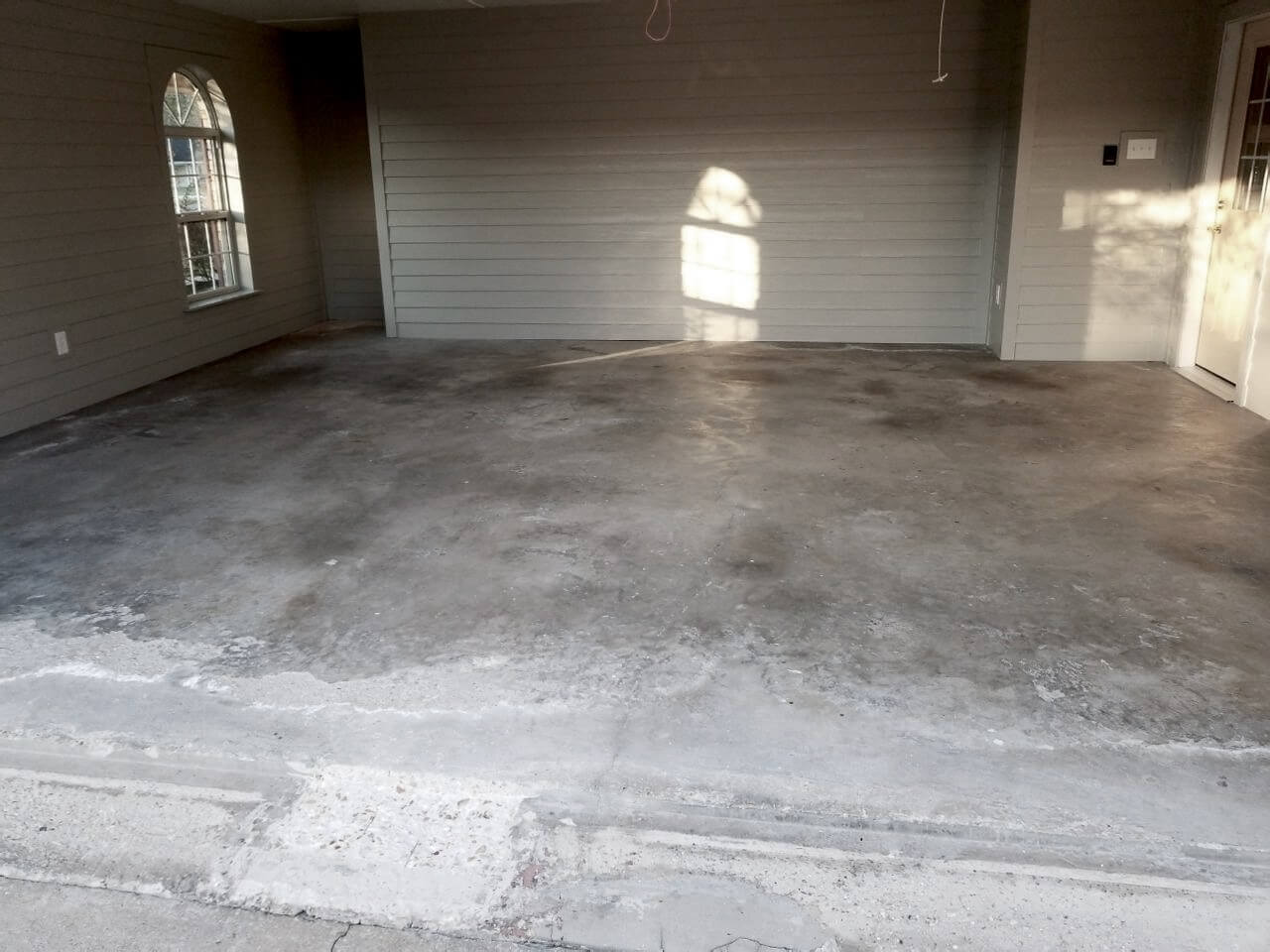 Garage floor before coating