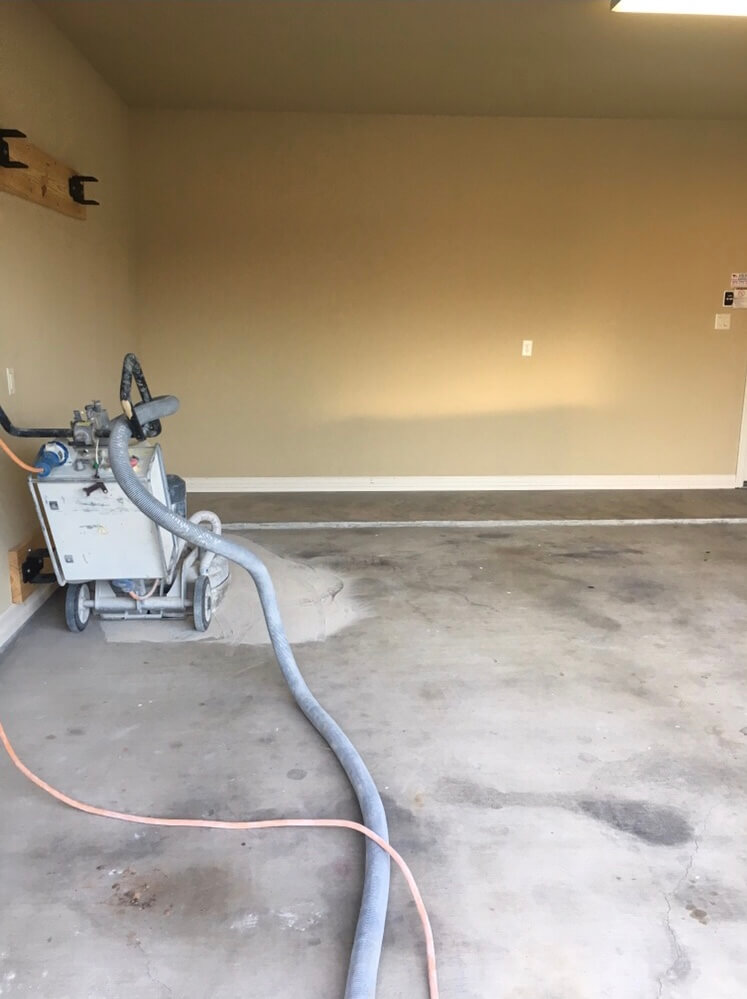 Garage floor before coating